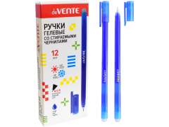 Ручка гелевая стираемая "deVENTE. Snella" d=0,5 мм, прозрачный корпус, с ластиком, одноразовая, синяя, 5051316