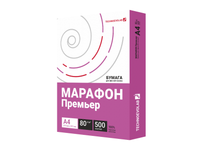Бумага офисная А4 80г/м2 кл.А Марафон Премьер 500л. 450L91720