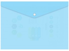 Конверт на кнопке Бюрократ Pastel -PKPAST/BLUE A4 пластик 0.18мм голубой кнопка белая, 1481570