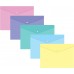 Конверт на кнопке Бюрократ Pastel -PKPAST/PINK A4 пластик 0.18мм розовый кнопка белая, 1481685