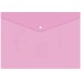 Конверт на кнопке Бюрократ Pastel -PKPAST/PINK A4 пластик 0.18мм розовый кнопка белая, 1481685