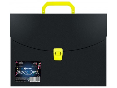 Портфель Бюрократ Black Opal BLPP01YEL 1 отдел. A4 пластик 0.7мм черный/желтый 1481699