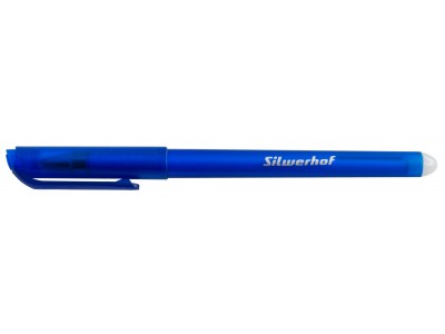 Ручка гелевая стираемая Silwerhof Erase matt, d=0.5мм синяя, сменный стержень, линия 0.3мм, 1507522