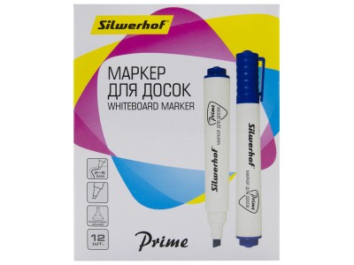 Маркер для досок Silwerhof Prime+ скошенный пиш. наконечник 2-5мм синий 1526249