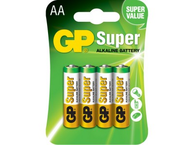 Батарейки GP Super AA (LR06)/15A алкалиновые, блистер 4шт