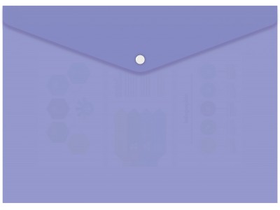 Конверт на кнопке Бюрократ Pastel -PKPAST/VIO A4 пластик 0.18мм фиолетовый кнопка белая, 1604393