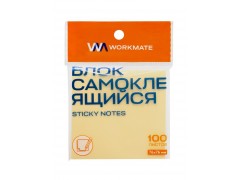 Блок самоклеящийся 76х76 мм, пастельно-желтый, 100 листов, Workmate *12/384, 003000308