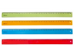 Линейка Workmate 40см, флюоресцентная, прозрачная, пластиковая, 4цв., 182001500