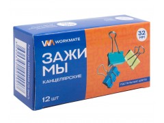 Зажим для бумаг, 32 мм, цветной, арт. 065000400