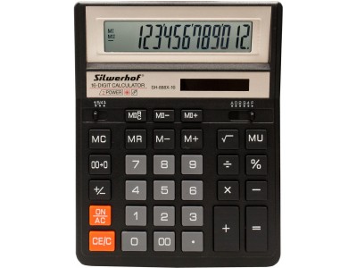 Калькулятор настольный Silwerhof SH-888X-16 черный 16-разр., 1986245
