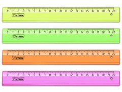 Линейка 20см Neon СТАММ Cristal, пластиковая, ассорти, ЛН110