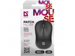 Мышь Defender Patch MS-759, USB, черный, 2btn+Roll 52759