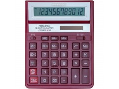 Калькулятор настольный ПОЛНОРАЗМЕРНЫЙ CITIZEN бух. SDC-888XRD,12 разр., бордовый, 305720
