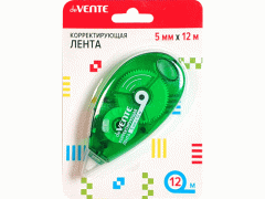 Корректирующая лента "deVENTE" 5 ммx12 м, зеленый полупрозрачный корпус, фронтальный аппликатор, 4062108