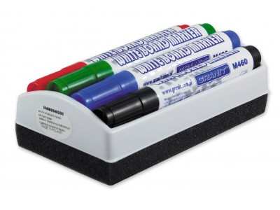 Набор маркеров для доски M46004G00, с губкой, 4 цв., 2-3 мм, GRANIT