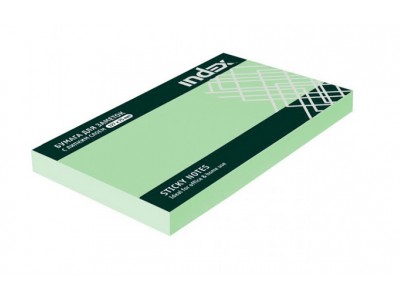 Бумага для заметок с липким слоем, разм. 127х75 мм, 100 л., цвет зеленый