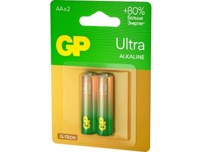 Батарейка GP Ultra AA (LR6) 15AU алкалиновая, BC2 GP 15AU-CR2