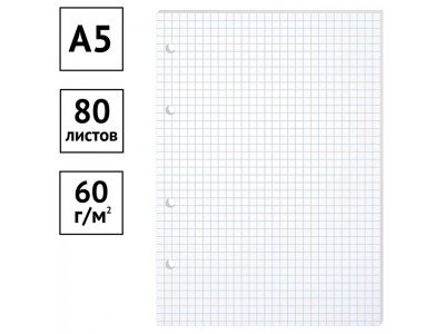 Сменный блок 80л., А5, BG, белый, пленка т/у СБ5ту80 12357