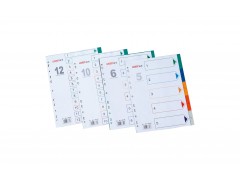 Разделитель листов А4, цифровой 1-10, цветной, пластиковый, арт.US-010