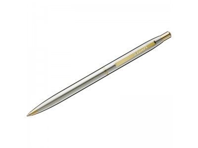 Ручка шариковая Luxor "Sterling" синяя, 1,0мм, корпус хром/золото, кнопочный механизм 8210