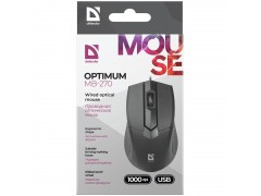 Мышь Defender Optimum MB-270, USB, черный, 3btn+Roll 52270