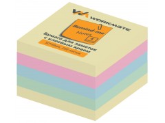 Бумага для заметок с клеевым краем, 50х50 мм, 250л., 4-х цветная, арт. 003001100