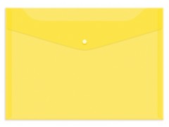 Папка-конверт на кнопке OfficeSpace А4, 150мкм, цвет желтый