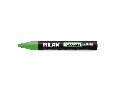 Маркер меловой Milan "Fluoglass", 2-4 мм, водная основа, цвет зеленый