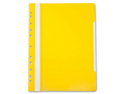 Папка-скоросшиватель Бюрократ -PS-P20 A4 прозрач.верх.лист боков.перф. пластик, 0.12/0.16, цвет желтый