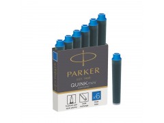 Картридж-мини с чернилами QUINK для перьевой ручки, SHORT, упаковка из 6 шт., синие, арт. PARKER-1950409