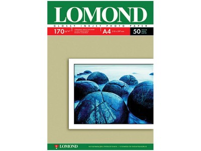 Бумага А4 для стр. принтеров Lomond, 170г/м2 (50л) гл.одн., арт. 0102142