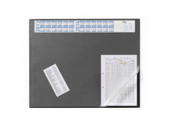 Подкладка настольная с прозрачным верхним листом и календарем, 650х520 мм, черная, арт. 7204-01