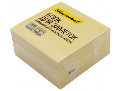 Блок самоклеящийся бумажный Silwerhof 1518004, 76x76мм 400лист. пастель желтый