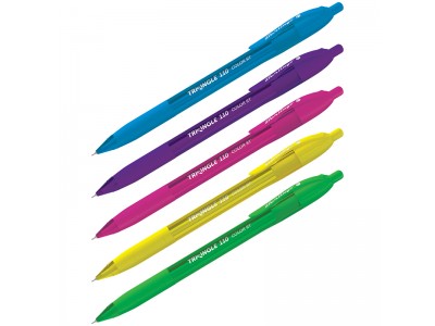 Ручка шариковая автоматическая Berlingo "Triangle 110 RT Color" синяя, 0,7мм, трехгр., игол. стержень арт.CBm_07120