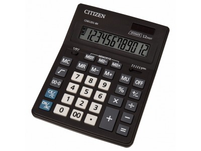 Калькулятор настольн BUSINESSLINE,12 разр., дв. питание, 2 памяти, черный корпус, разм.200*157*35 мм, арт. CDB1201-BK