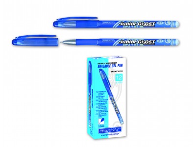 Ручка гелевая со стираемыми термочувствительными чернилами Granit Junior Ghost G705, цвет синий, 2 ластика