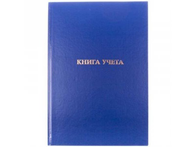 Книга учета A4 192 л в линейку, офсет 60 г/м, 92% белизна, твердая обложка бумвинил + тиснение фольгой, КУ-562