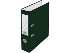 Папка-регистратор 75 мм, PVC, зеленая, с металлической окантовкой