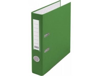 Папка-регистратор 75 мм, PVC, светло-зеленая, с металлической окантовкой