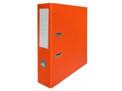 Папка-регистратор, 80мм, PVC, оранжевая, с металлической окантовкой