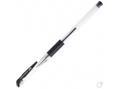 Ручка гелевая, 0,5 мм, резиновый упор, черная, арт. 049002301
