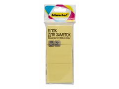 Блок самоклеящийся бумажный Silwerhof 1188261 38x51мм 100лист. 75г/м2 пастель желтый европодвес (упак.3шт)