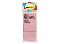 Блок самоклеящийся бумажный Silwerhof 1204457 38x51мм 100лист. 75г/м2 пастель розовый европодвес (упак.3шт)