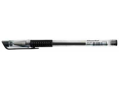 Ручка гелевая Silwerhof ADVANCE (026158-02) 0.5мм резин. манжета черные чернила