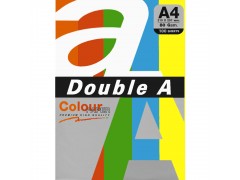 Бумага цветная, DOUBLE, 80гр, А4, 5х20, ассорти, интеснив, (оранжевый, красный, зеленый, синий, желтый), 100л, арт. Deep Rainbow 5