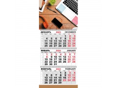 Календарь настенный Attache 3-х блочный Трио Стандарт, 2024, 295х710,Офис К704, арт.1772319