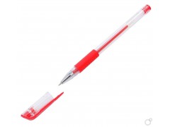 Ручка гелевая Workmate, красная с резиновым упором, толщина линии 0,5мм, с ш/к *50, арт.049002505