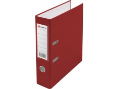 Папка-регистратор 75 мм, PVC, красная, с металлической окантовкой