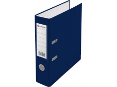 Папка-регистратор 75 мм, PVC, синяя, с металлической окантовкой