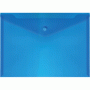 Папка-конверт на кнопке "Attomex" A4 (325x235 мм) 150 мкм, полупрозрачная синяя, арт. 3071055